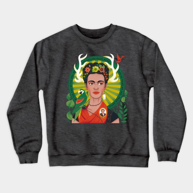 Frida! Crewneck Sweatshirt by Lucie Rice Illustration and Design, LLC